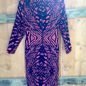 Pink and Navy Long Sleeve Dress